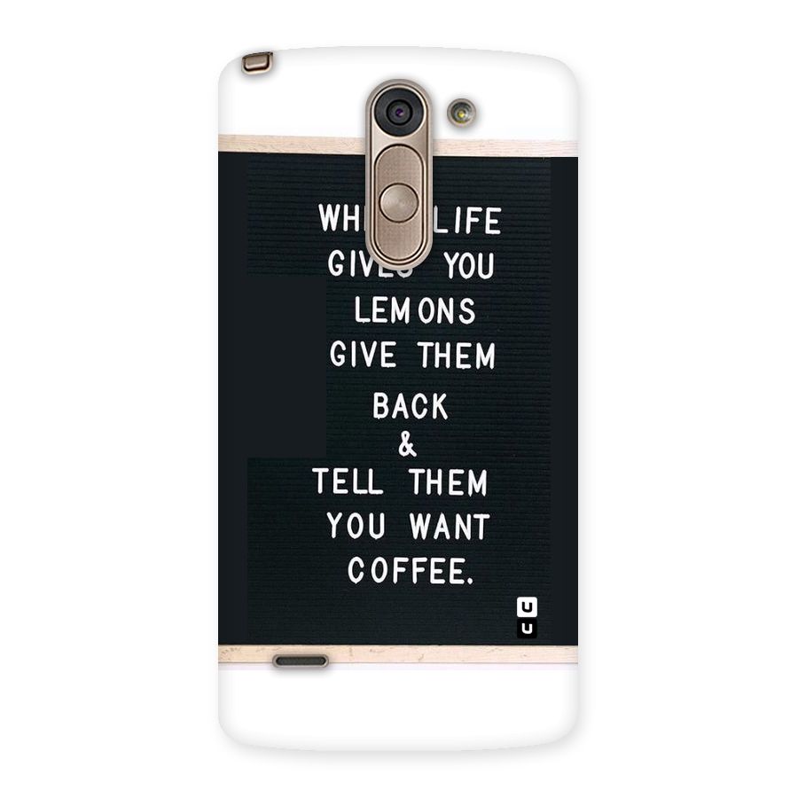 No Lemon Only Coffee Back Case for LG G3 Stylus