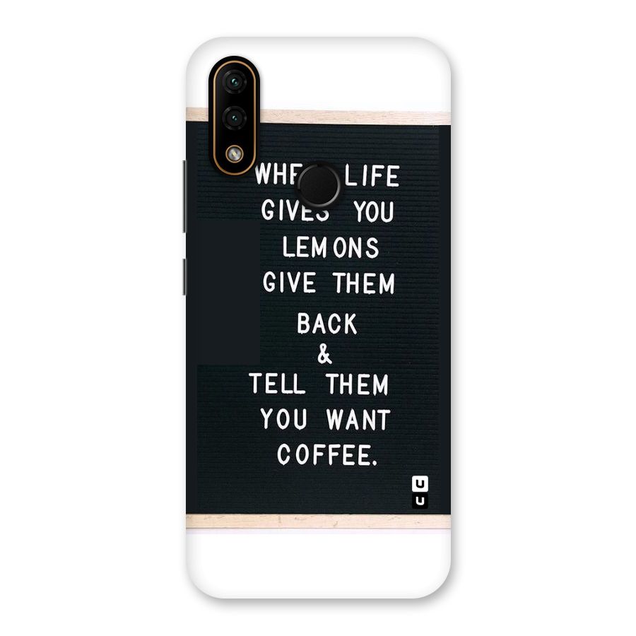 No Lemon Only Coffee Back Case for Lenovo A6 Note