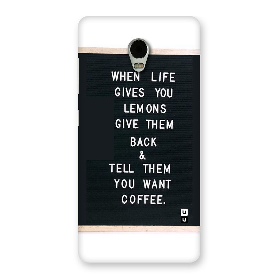 No Lemon Only Coffee Back Case for Lenovo Vibe P1