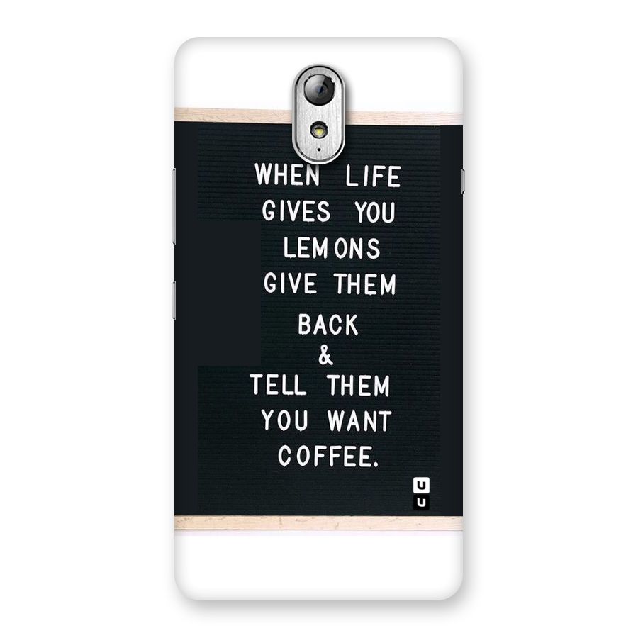 No Lemon Only Coffee Back Case for Lenovo Vibe P1M