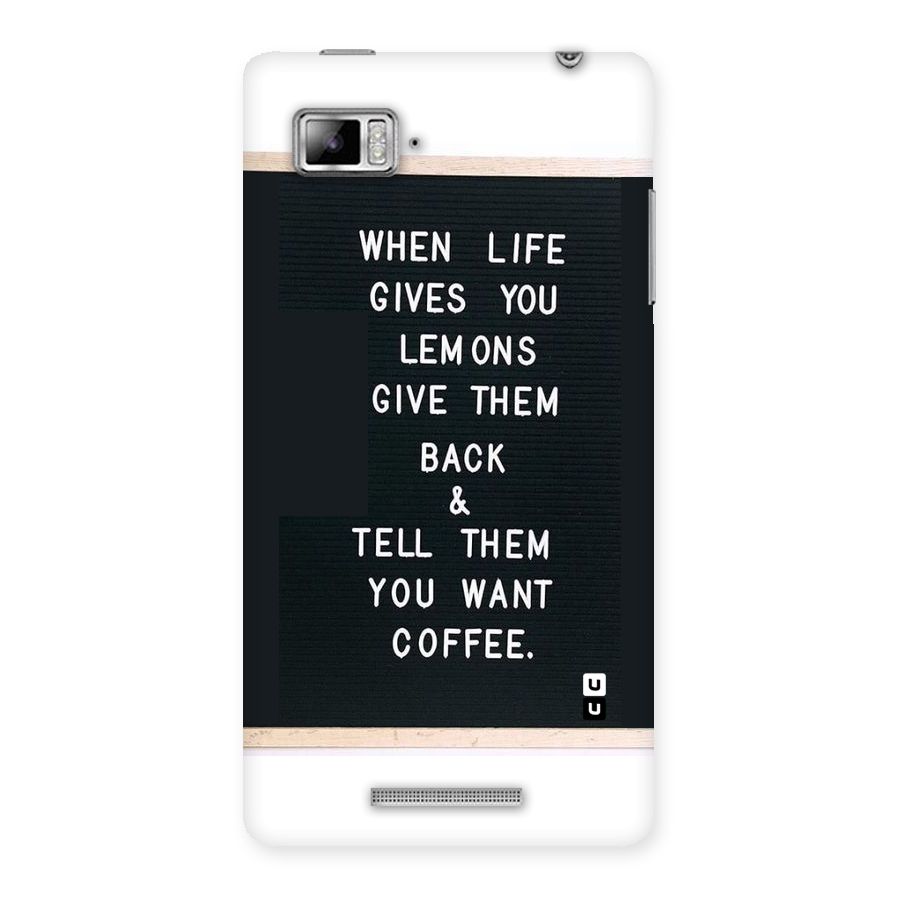 No Lemon Only Coffee Back Case for Lenovo Vibe Z K910