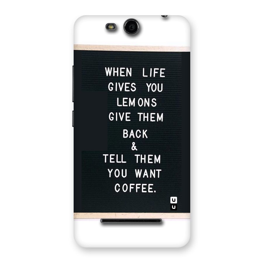 No Lemon Only Coffee Back Case for Micromax Canvas Juice 3 Q392