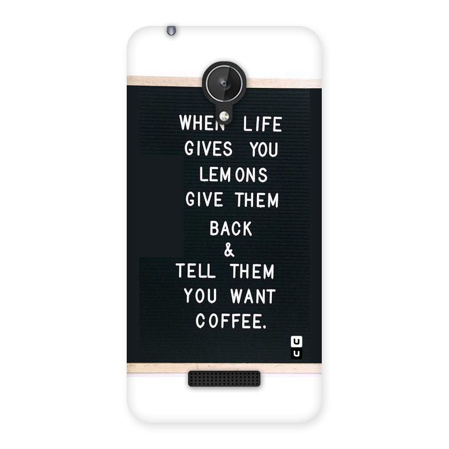 No Lemon Only Coffee Back Case for Micromax Canvas Spark Q380