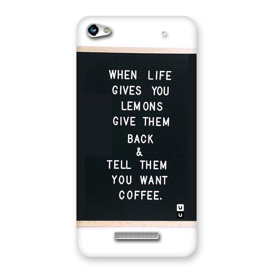 No Lemon Only Coffee Back Case for Micromax Hue 2