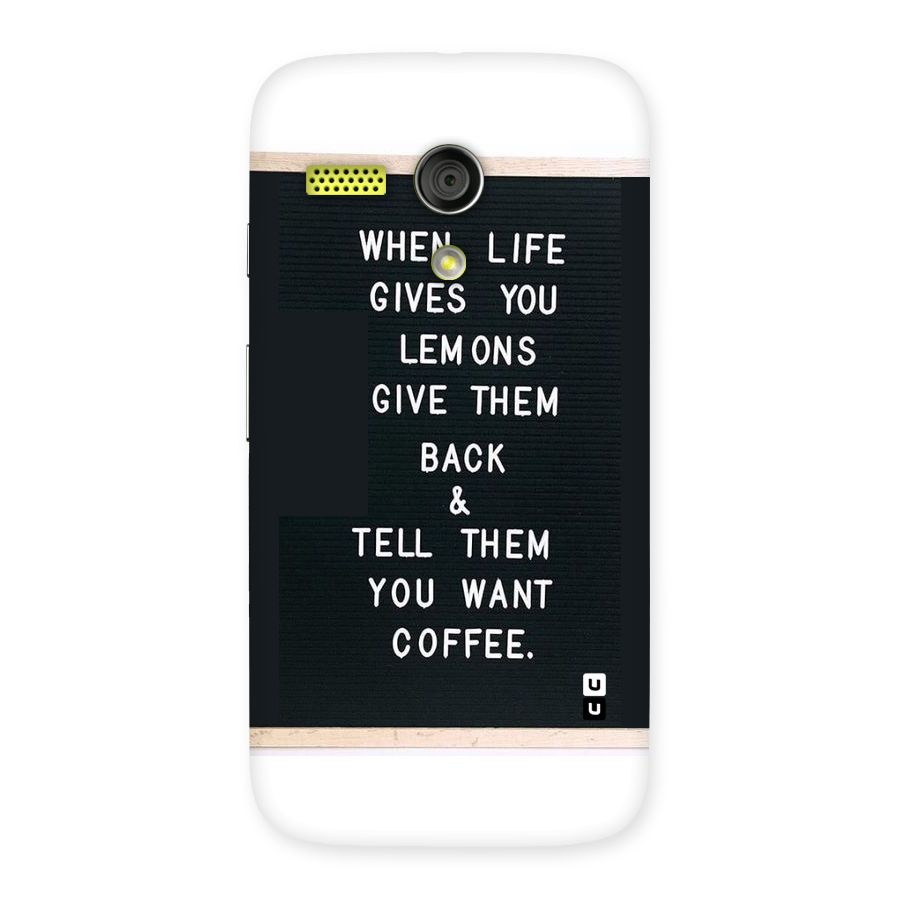 No Lemon Only Coffee Back Case for Moto G