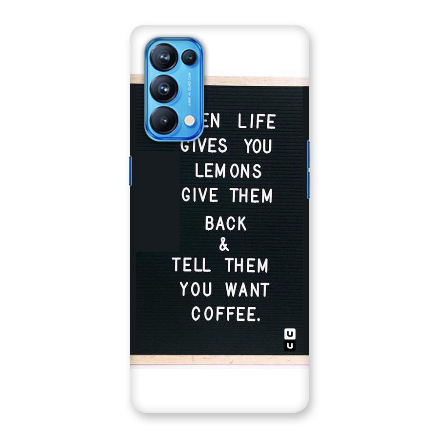 No Lemon Only Coffee Back Case for Oppo Reno5 Pro 5G
