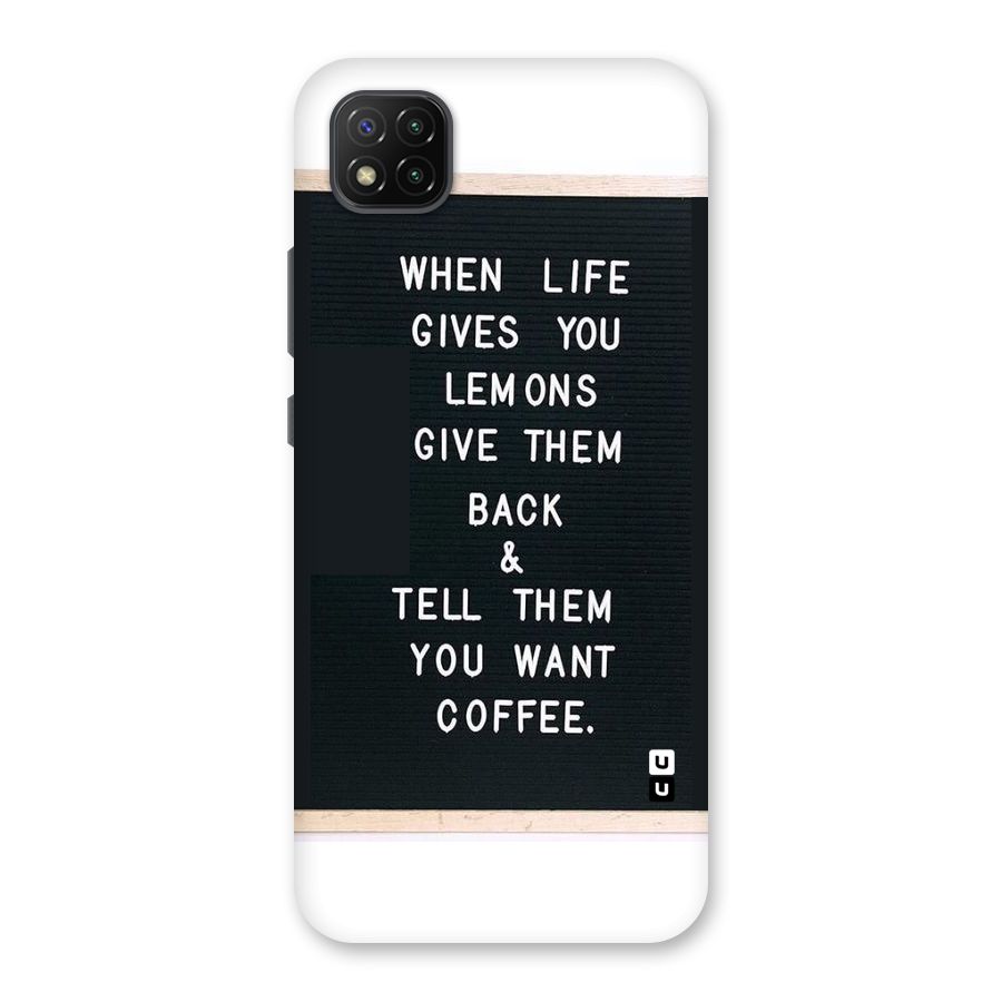 No Lemon Only Coffee Back Case for Poco C3