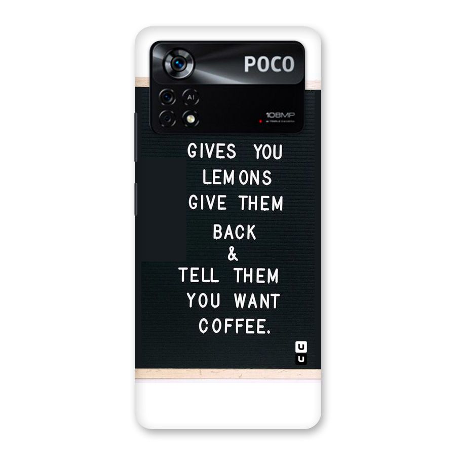 No Lemon Only Coffee Back Case for Poco X4 Pro 5G