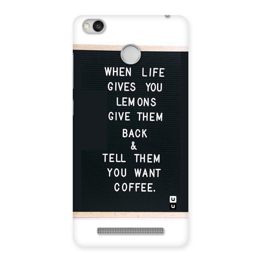 No Lemon Only Coffee Back Case for Redmi 3S Prime