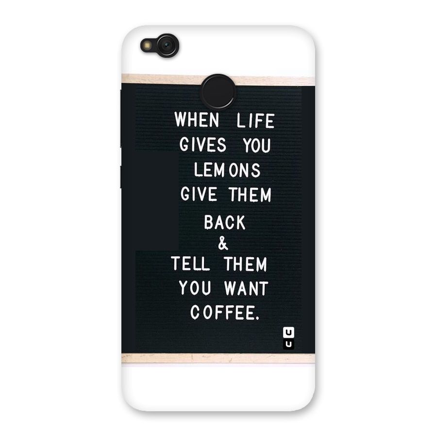 No Lemon Only Coffee Back Case for Redmi 4