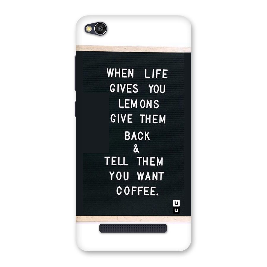 No Lemon Only Coffee Back Case for Redmi 4A