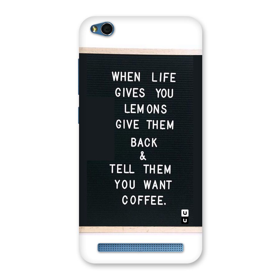 No Lemon Only Coffee Back Case for Redmi 5A