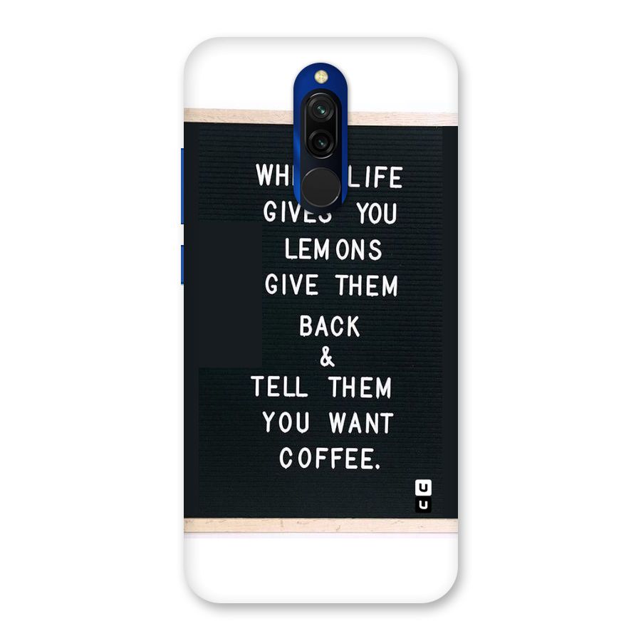 No Lemon Only Coffee Back Case for Redmi 8