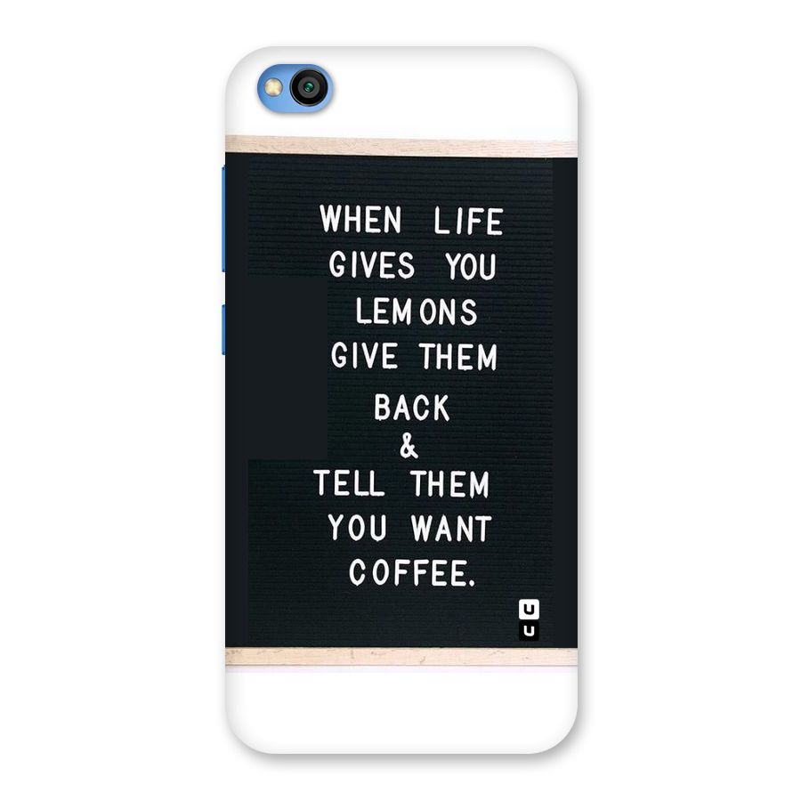 No Lemon Only Coffee Back Case for Redmi Go