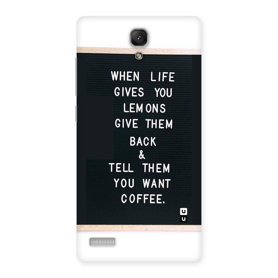 No Lemon Only Coffee Back Case for Redmi Note