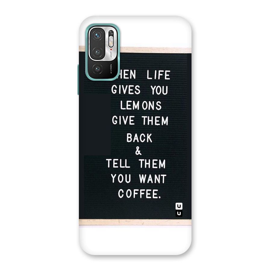 No Lemon Only Coffee Back Case for Redmi Note 10T 5G