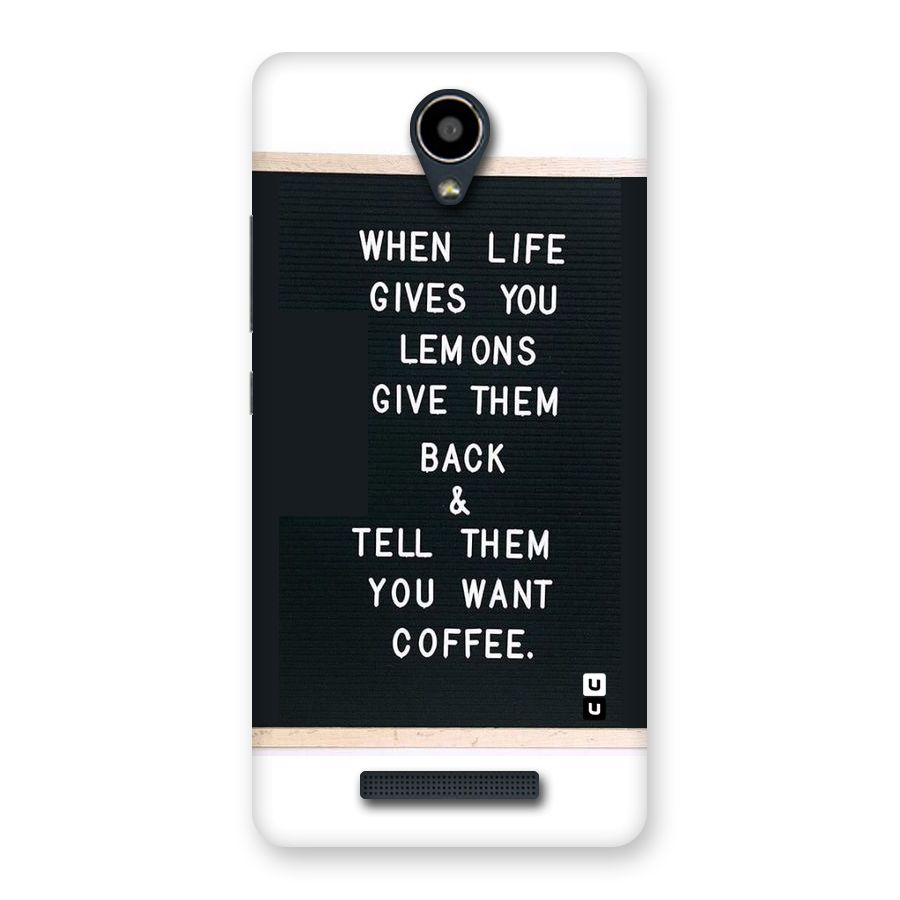 No Lemon Only Coffee Back Case for Redmi Note 2