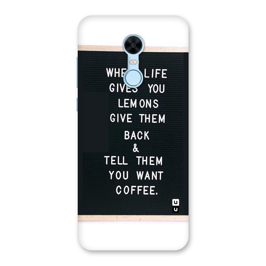No Lemon Only Coffee Back Case for Redmi Note 5