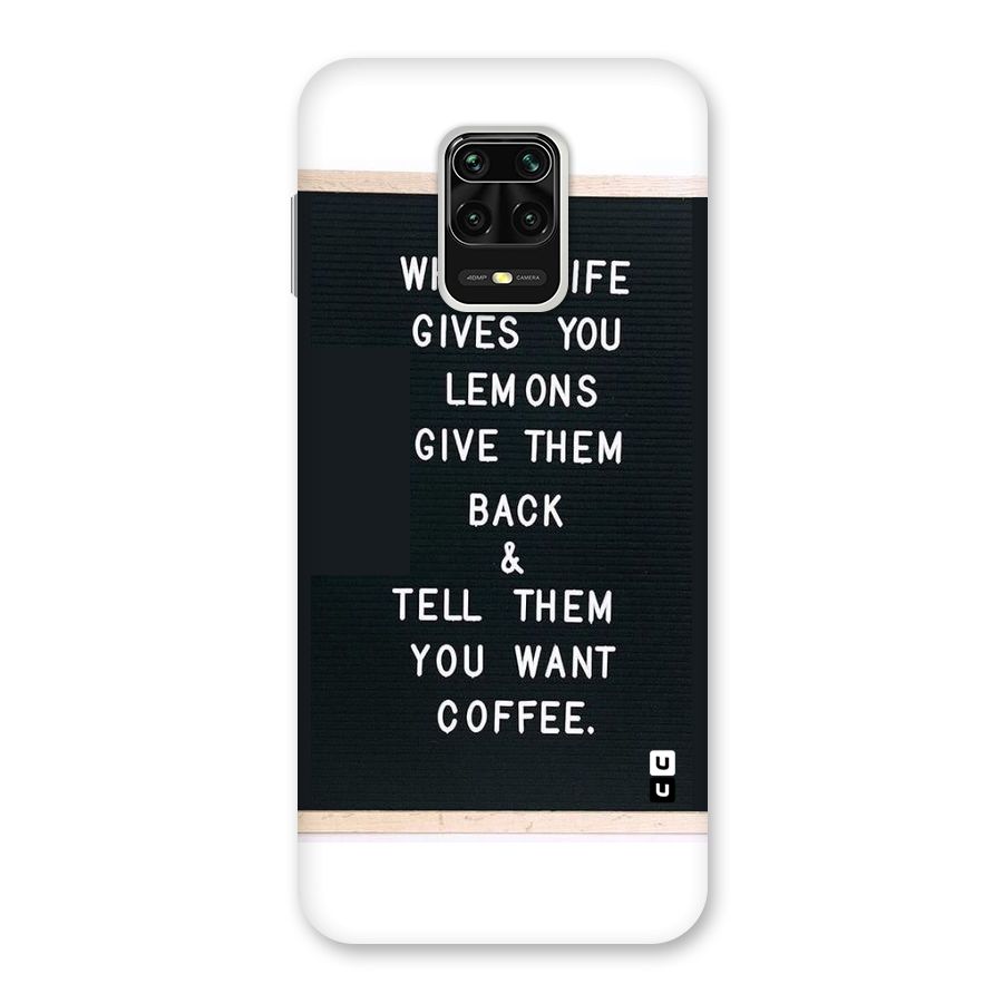 No Lemon Only Coffee Back Case for Redmi Note 9 Pro