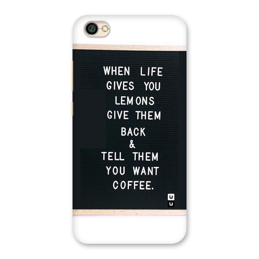 No Lemon Only Coffee Back Case for Redmi Y1 Lite