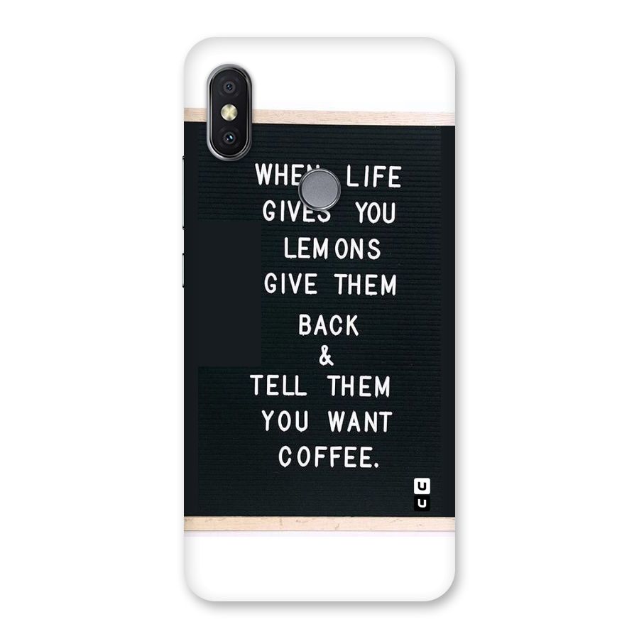 No Lemon Only Coffee Back Case for Redmi Y2