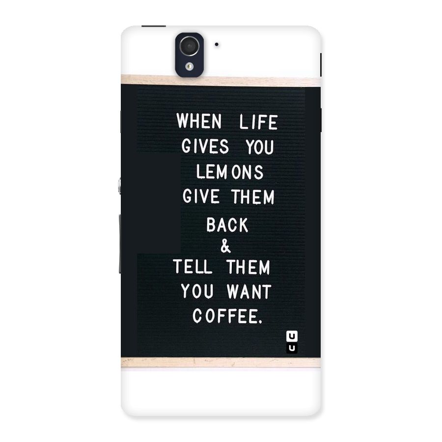 No Lemon Only Coffee Back Case for Sony Xperia Z