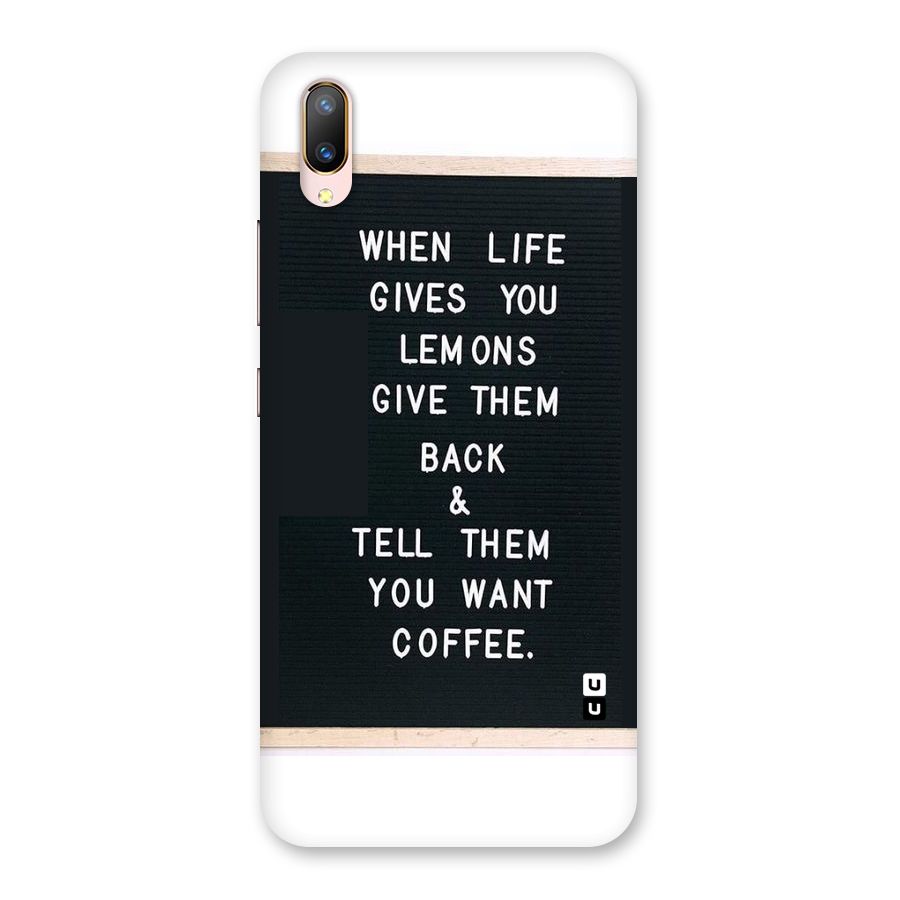 No Lemon Only Coffee Back Case for Vivo V11 Pro