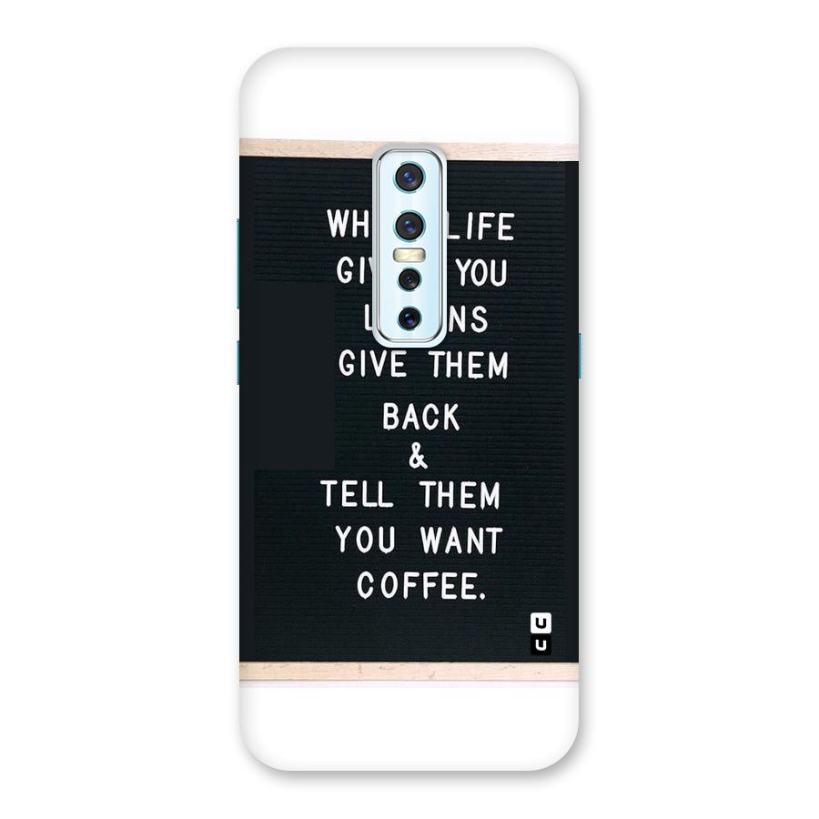 No Lemon Only Coffee Back Case for Vivo V17 Pro