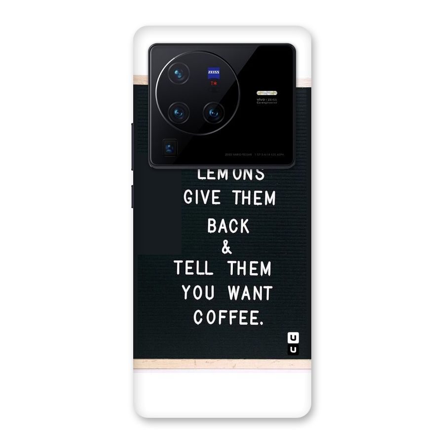 No Lemon Only Coffee Back Case for Vivo X80 Pro