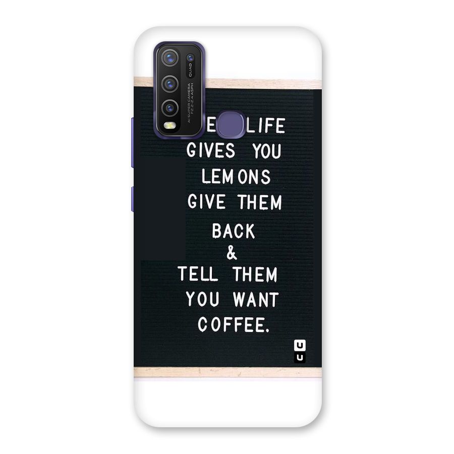 No Lemon Only Coffee Back Case for Vivo Y50