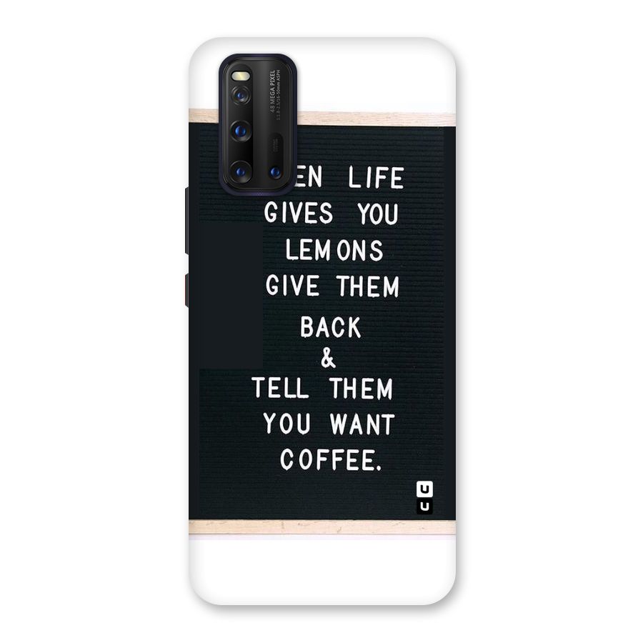 No Lemon Only Coffee Back Case for Vivo iQOO 3