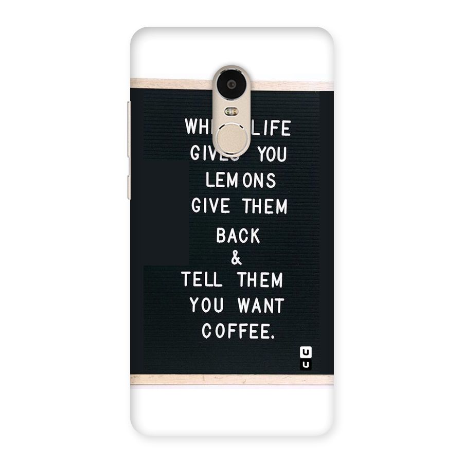 No Lemon Only Coffee Back Case for Xiaomi Redmi Note 4