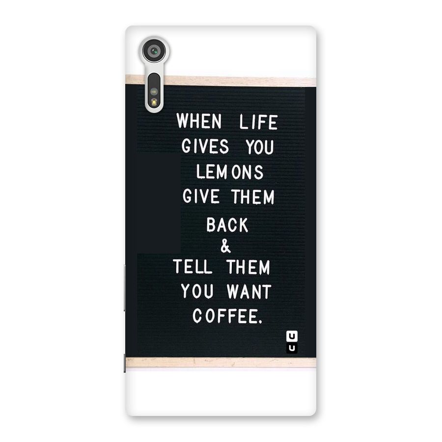 No Lemon Only Coffee Back Case for Xperia XZ