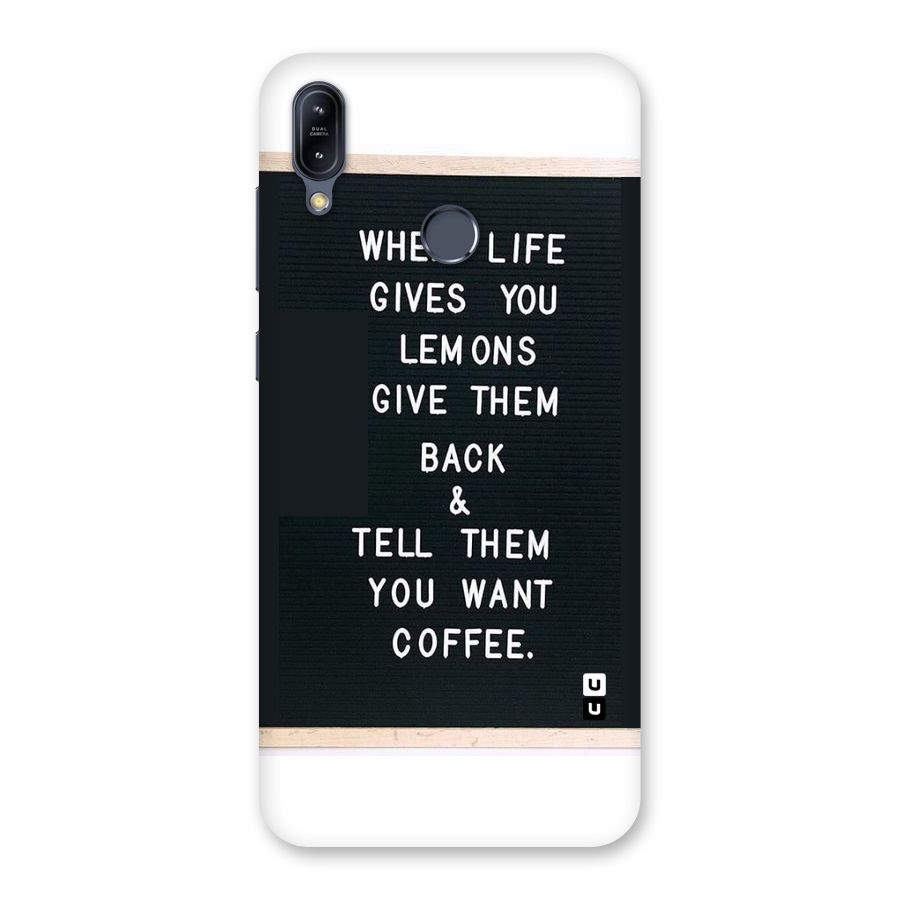 No Lemon Only Coffee Back Case for Zenfone Max M2