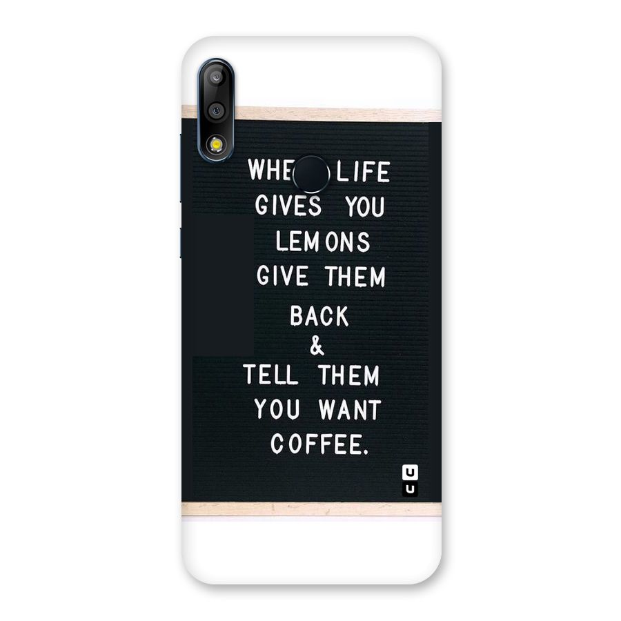 No Lemon Only Coffee Back Case for Zenfone Max Pro M2