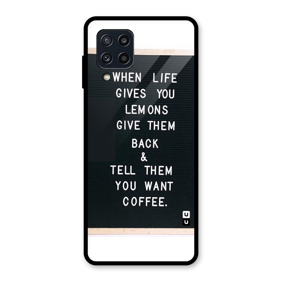 No Lemon Only Coffee Glass Back Case for Galaxy M32