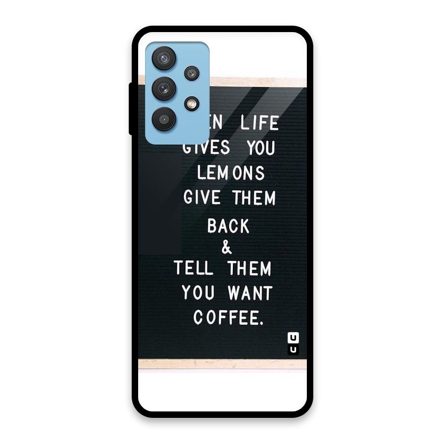 No Lemon Only Coffee Glass Back Case for Galaxy M32 5G