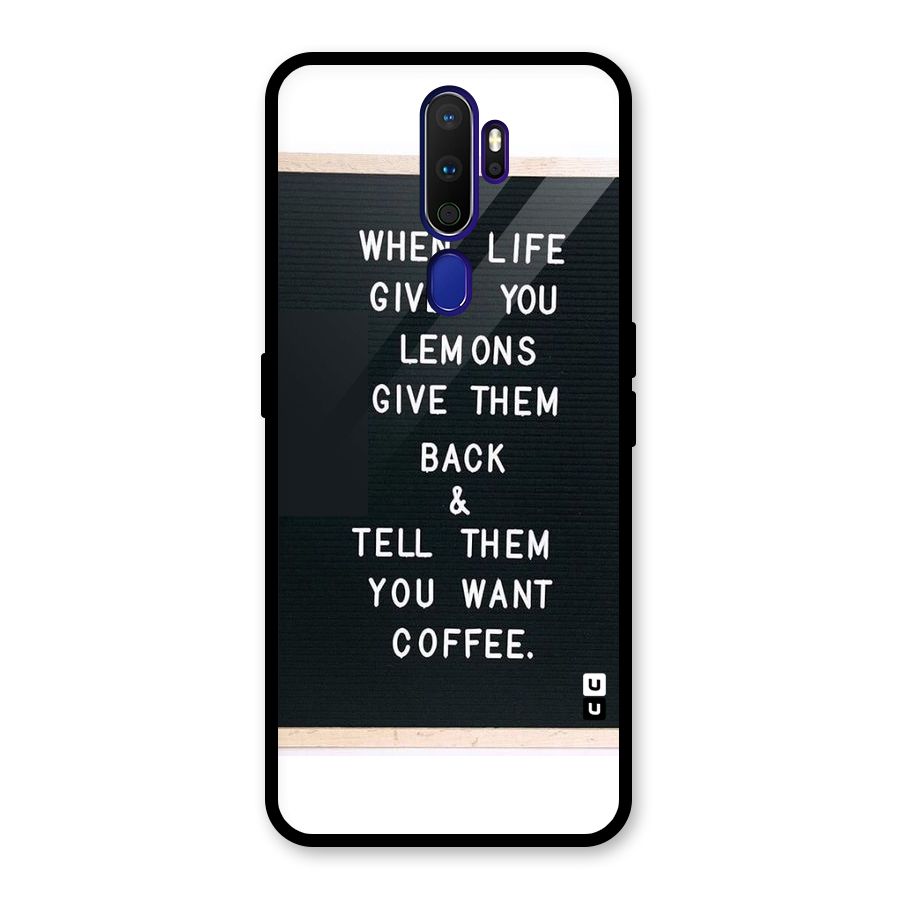 No Lemon Only Coffee Glass Back Case for Oppo A9 (2020)