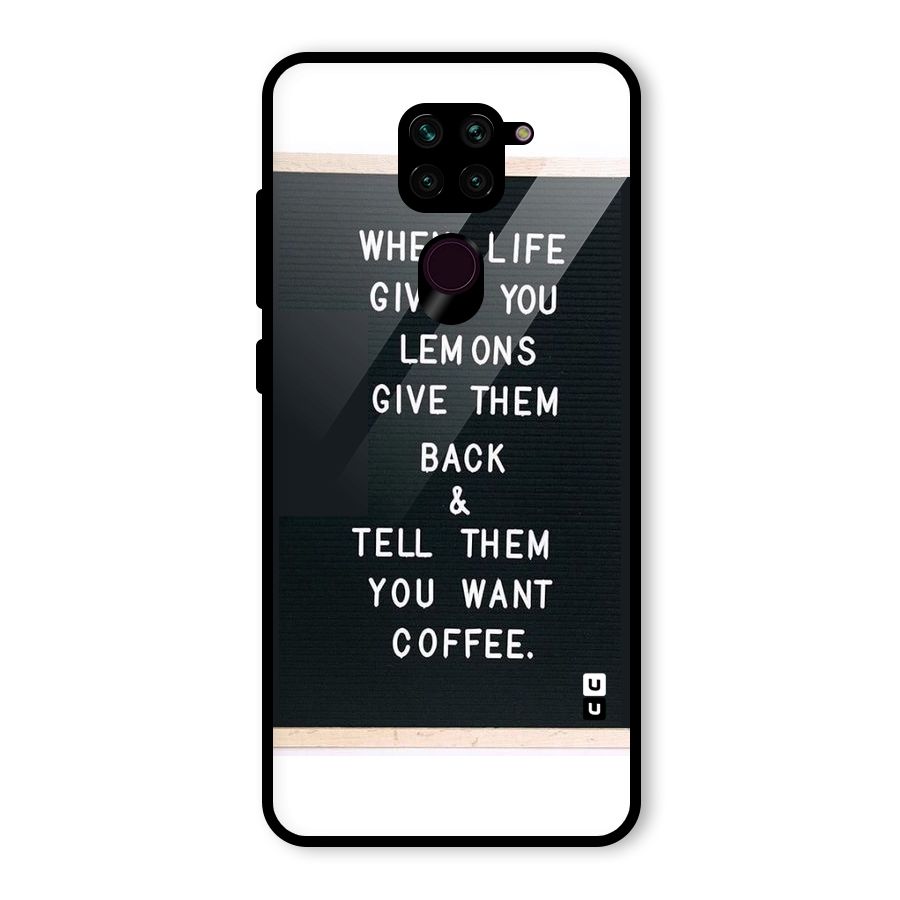 No Lemon Only Coffee Glass Back Case for Redmi Note 9