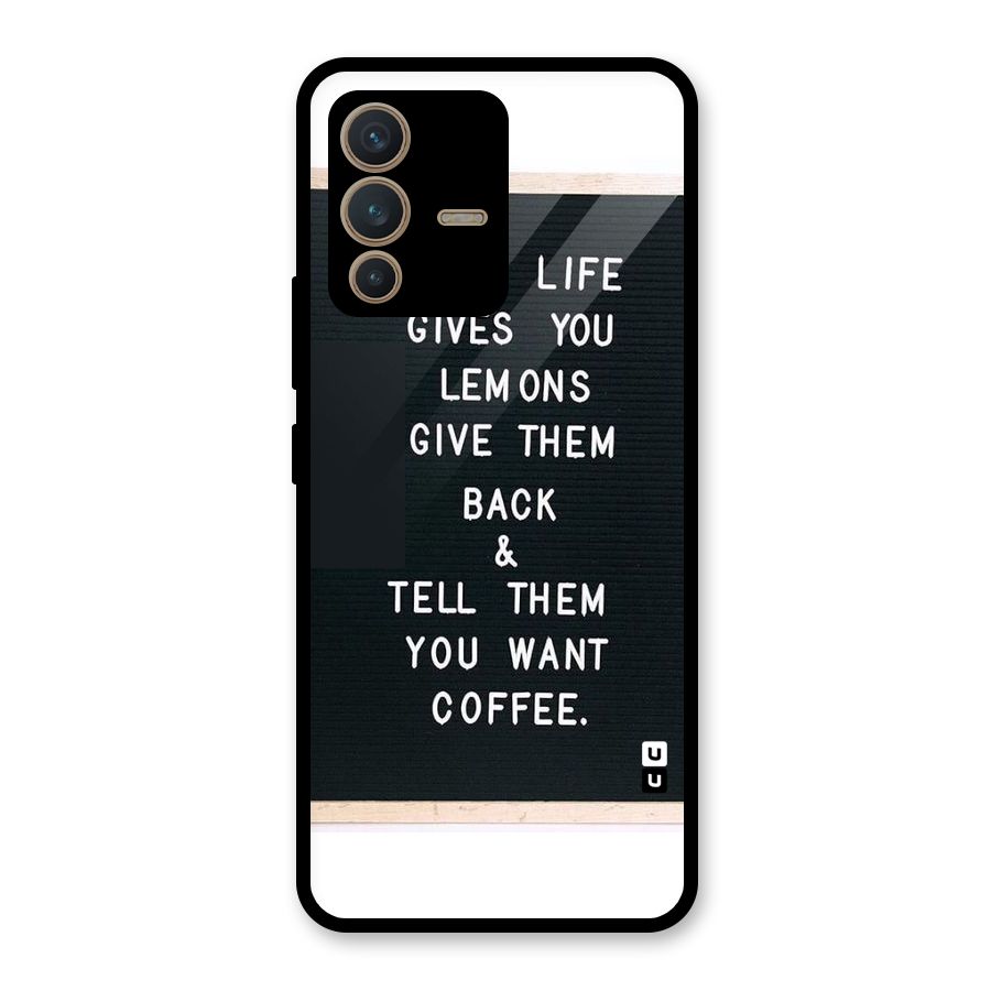 No Lemon Only Coffee Glass Back Case for Vivo V23 5G