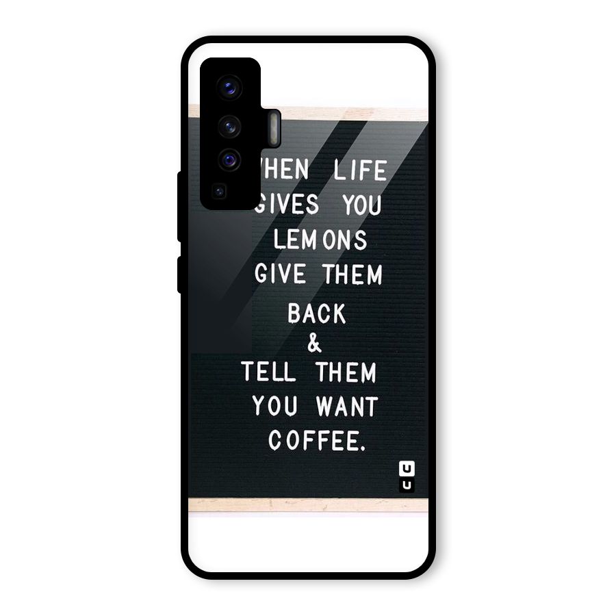 No Lemon Only Coffee Glass Back Case for Vivo X50