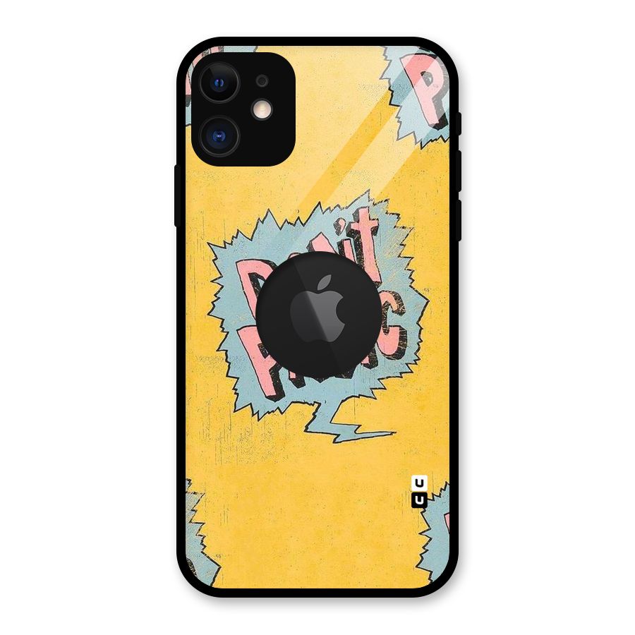 No Panic Glass Back Case for iPhone 11 Logo Cut