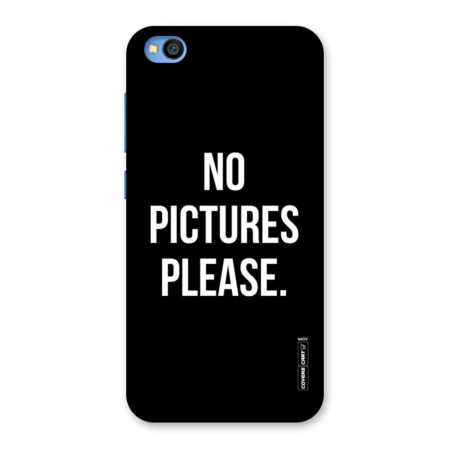 No Pictures Please Back Case for Redmi Go
