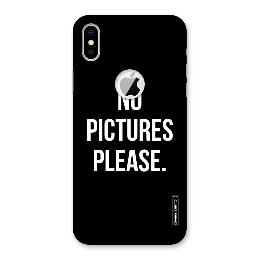 No Pictures Please Back Case for iPhone XS Logo Cut