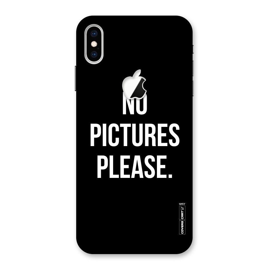 No Pictures Please Back Case for iPhone XS Max Apple Cut