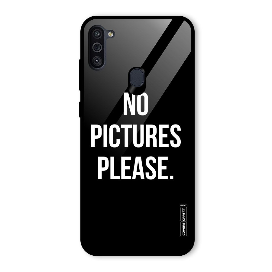No Pictures Please Glass Back Case for Galaxy M11