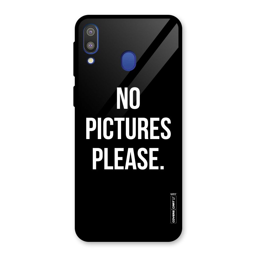 No Pictures Please Glass Back Case for Galaxy M20