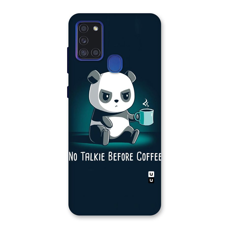No Talkie Before Coffee Back Case for Galaxy A21s