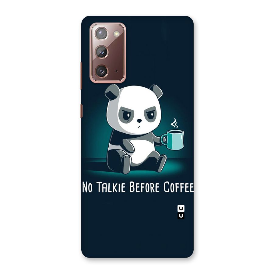 No Talkie Before Coffee Back Case for Galaxy Note 20