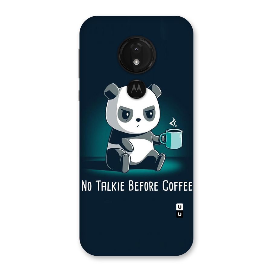 No Talkie Before Coffee Back Case for Moto G7 Power
